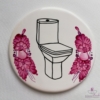 Helyiség jelölő tábla  /toilett, fürdő stb./ kerek Ø 88 mm, grafika+ virág