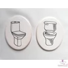 Helyiség jelölő tábla  /toilett, fürdő stb./ álló ovális, 85 mm magas