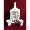1 literes pálinkás butella szett különféle versekkel, 2 db pohárral