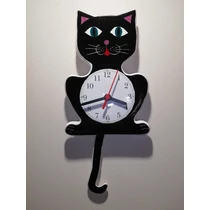 Cica ingás óra fekete / zöld szemű/