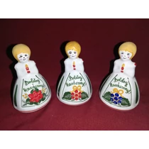 Karácsonyi mintás angyalka csengő   /8 cm/