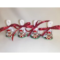  Rudolfos kis csengők, szalaggal /6 cm/