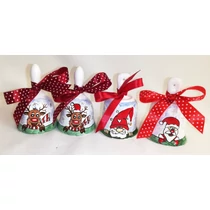  Rudolf, Mikulás, Manós nagy csengők, szalaggal  /9 cm/