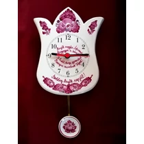 Tulipán alakú ingás óra, pár soros verssel