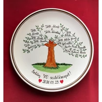 Életfás tányér 70. születésnap alkalmából  /Ø31 cm/
