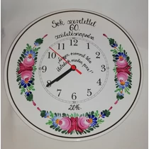 Fali tányér óra 60. születésnap alkalmából / Ø31 cm/