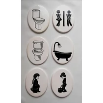 Helyiség jelölő tábla  /toilett, fürdő stb./ álló ovális, 85 mm magas