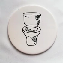 Helyiség jelölő tábla  /toilett, fürdő stb./ kerek, csak grafikával, Ø 88 mm