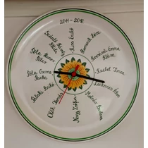 Fali tányér óra /Ø31 cm/  iskolai ballagásra /1-19 név/ 