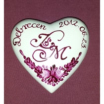 Domboros szív hűtőmágnes Zs & M