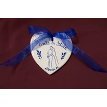 Felakasztható szívecske organza vagy szaténszalaggal