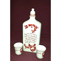 Magyar népmesei motívumos pálinkás készlet egyedi verssel, Márti és Gábor esküvőjére