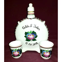 Pálinkás kulacs szett  Valda & Tadas esküvőjére