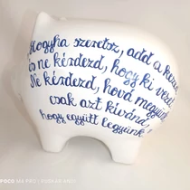 Malacpersely nagyobb, idézettel, esküvőre /13 cm/