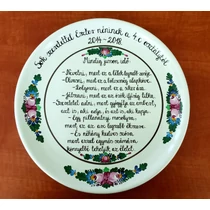 Fali tányér 4.-es osztályfőnöknek, idézettel  Ø31 cm