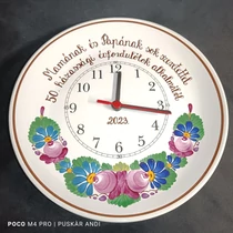 Fali tányér óra házassági évfordulóra   Ø26 cm