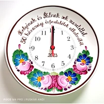 Fali tányér óra házassági évfordulóra   Ø26 cm