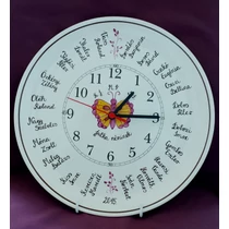 Tányér óra /Ø32 cm/ iskolai ballagóra osztálynévsorral /20-24 név/   