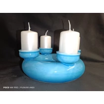 Narancssárga mázas adventi koszorú, 4 db adventi gyertyával