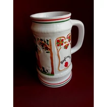 Sörös krigli népviseletes párral nagy 7 dl