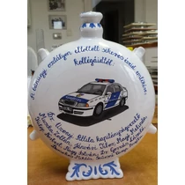 Rendőrautós nagy kulacs nyugdíjba vonulás alkalmából  