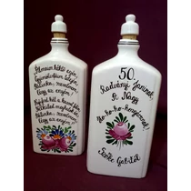 8 dl-es pálinkás butella 50. születésnapra