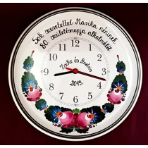 Fali tányér óra 80. születésnap alkalmából  /Ø31 cm/