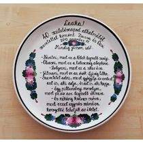 Fali tányér 40. születésnap alkalmából  /Ø31 cm/