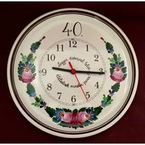 Fali tányér óra 40. születésnap alkalmából  /Ø31 cm/
