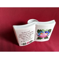 Könyv alakú versikés váza