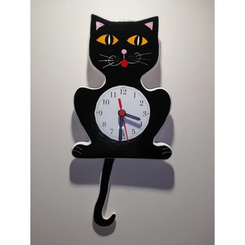 Cica ingás óra fekete / narancssárga szemű/