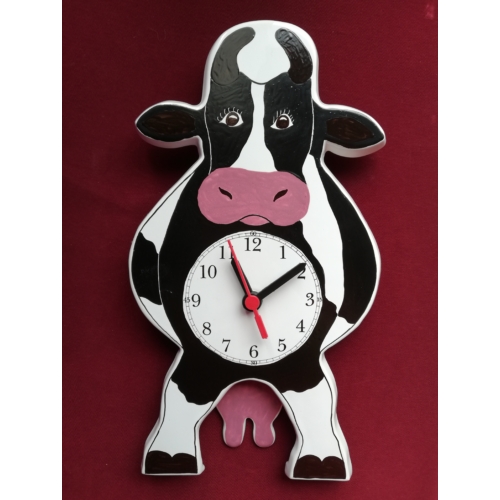 Tehén ingás óra fekete-fehér Holstein fríz