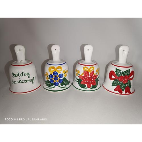 Karácsonyi mintás nagy csengő   /9 cm/