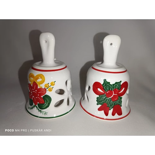 Áttört, karácsonyi mintás nagy csengő   /9 cm/