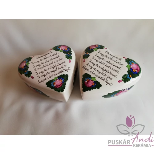 Szív alakú bonbonier Édesanyámnak versikével