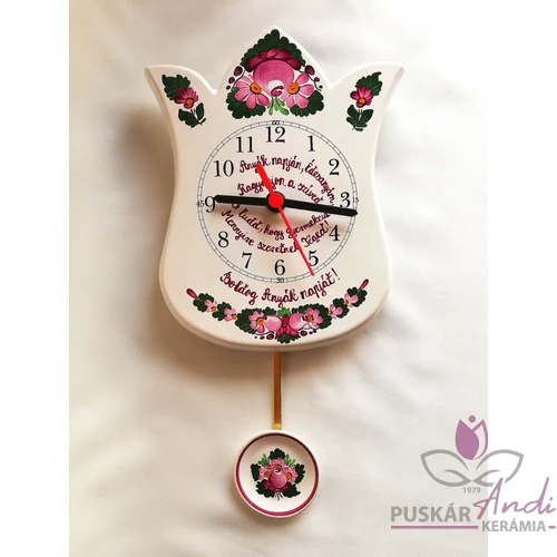 Tulipán alakú ingás fali óra Anyák napjára