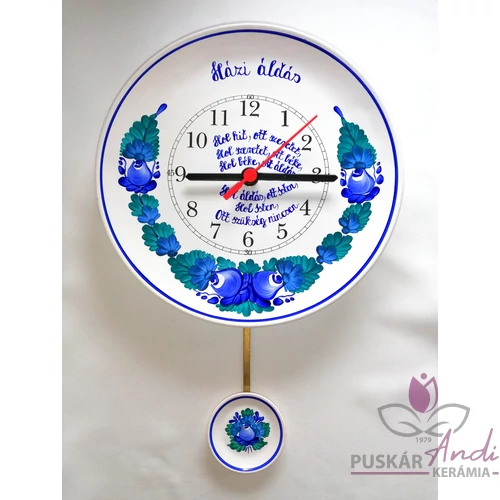 Fali tányér ingás óra rövid idézettel, verssel  /Ø22 cm/