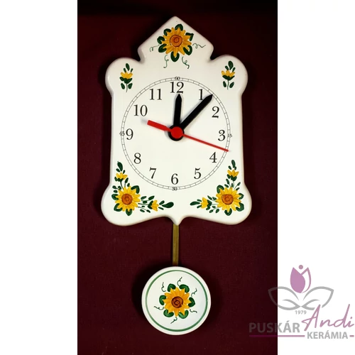 Csúcsos plakett óra, ingás szerkezettel  