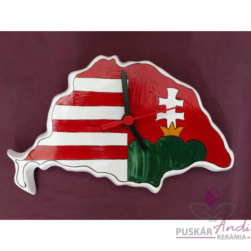 Nagy Magyarország alakú fali óra   