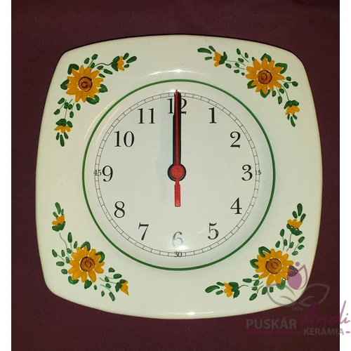 Szögletes tányér óra   Ø20 cm
