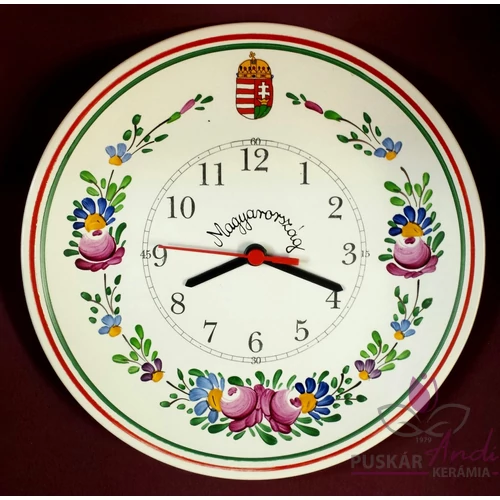 Fali tányér óra, emblémával Ø22 cm