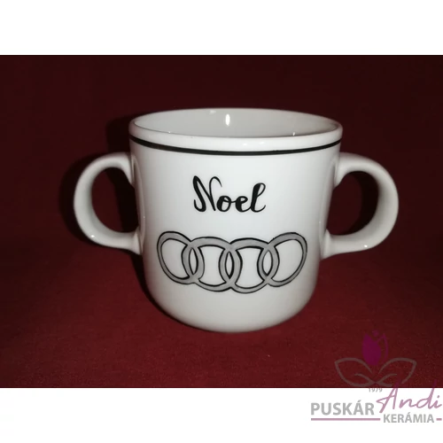 Kétfülű tanuló bögre, egyedi logóval