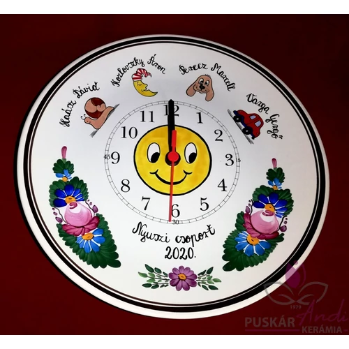 Tányér óra ovis ballagásra, idézettel /1-8 jel/  /Ø26 cm/