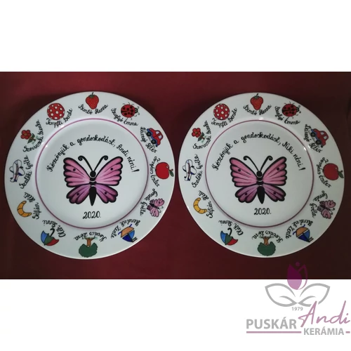 Porcelán tányér ovis jelekkel /9-12 jel/   Ø26 cm