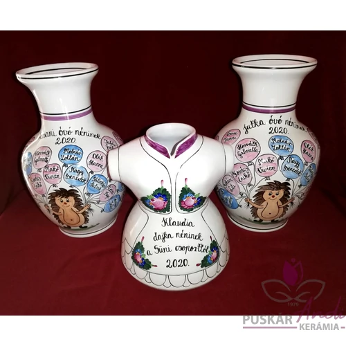 Váza szett 3 db-os óvodai ballagásra, csoportnévsorral /25 név/ a lufikban /24 cm/