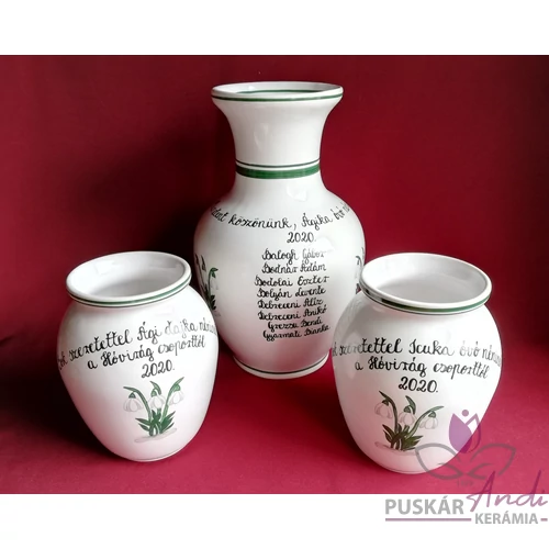3 darabos váza szett a Hóvirág csoportosoknak, óvodai ballagásra