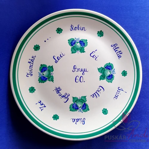 Egyedi fali tányér 60. születésnap alkalmából  Ø26 cm