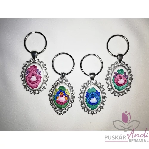 Kézi festésű kulcstartóink antikolt ezüst és antikolt bronz alapban