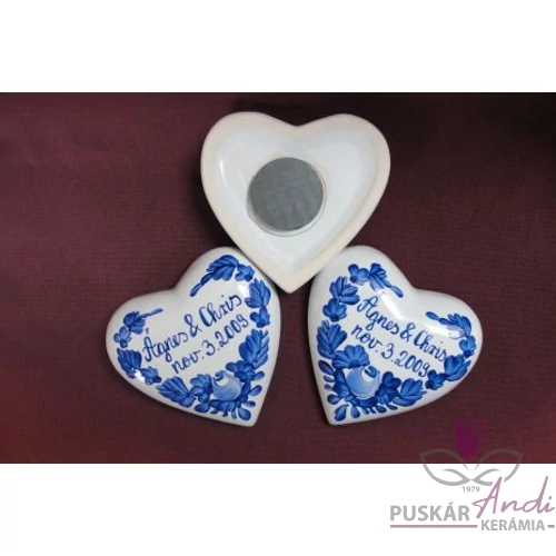 Domboros szív hűtőmágnes Ágnes & Chris