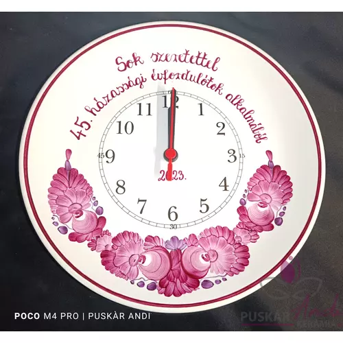Fali tányér óra házassági évfordulóra   Ø26 cm